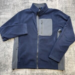Vineyard Vines Jacket Mens Medium Navy Blue Harbor Fleece Full Zip Hybrid Casual